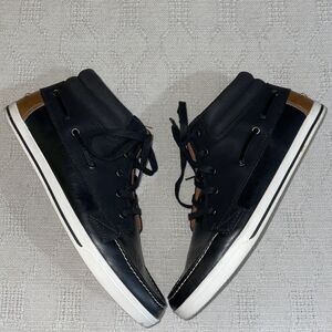 Aldo Men’s Ankle Top Sneakers Size 9.5 M Black Leather Going Out Party Outdoors